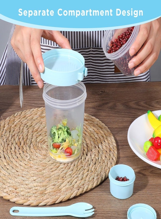 Pafeooui 4 Pack Portable Breakfast Cups with Lids and Spoon, 27 oz Reusable Cereal Yogurt Parfait Cup with Topping Plastic Oats Container Storage for Yogurt, Cereal or Oatmeal - Image 4